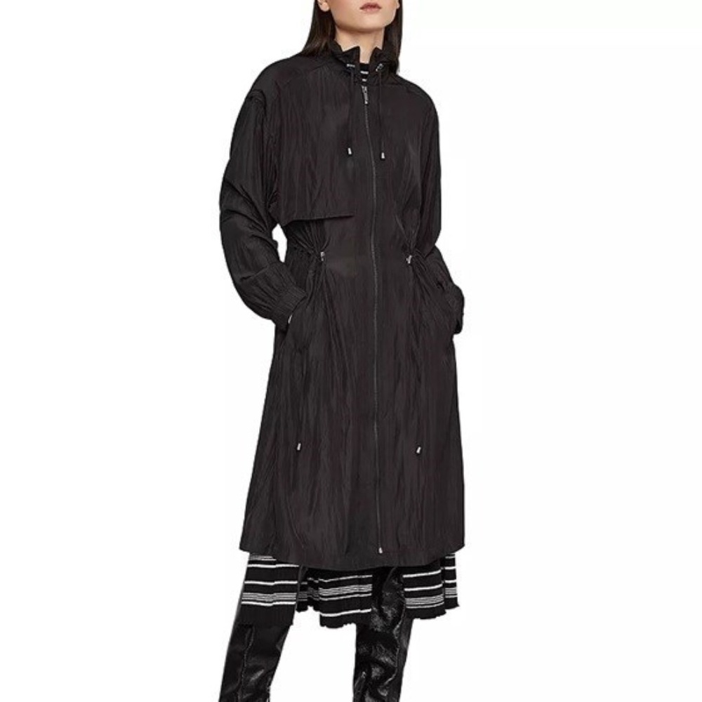 NWT BCBGMAXAZRIA Quinn Hooded Parka Coat Black XS - BCBG Chic & Versatile! 🌟